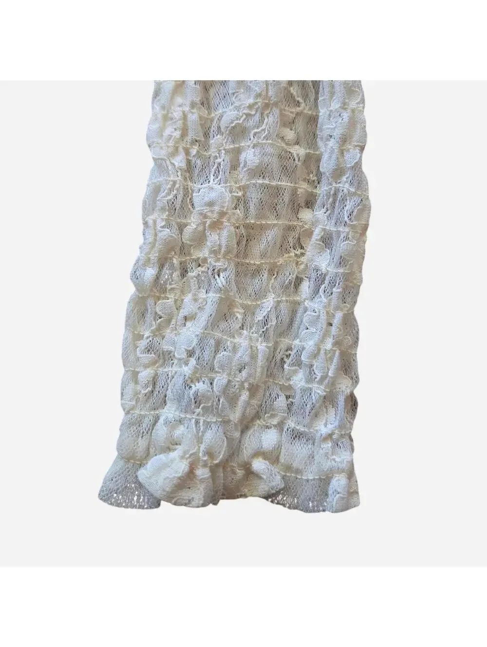 Cottagecore Y2K Cream Floral Lace Long Sleeve Crop Top Size Small from H&M